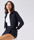 Hem Frayed Black Denim Jacket